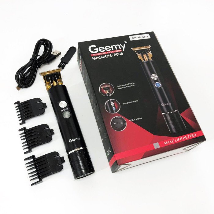 Професійна окантувальна машинка GEEMY GM-6605 для стрижки волосся, окантовки, бороди та вусів