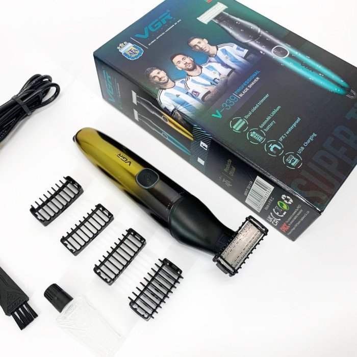 Бритва-триммер для стрижки бороди та вусів VGR V-339 GOLD