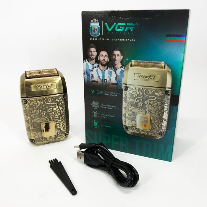 Електробритва-шейвер VGR V-336 LED Display чоловіча професійна для сухого та вологого гоління металева