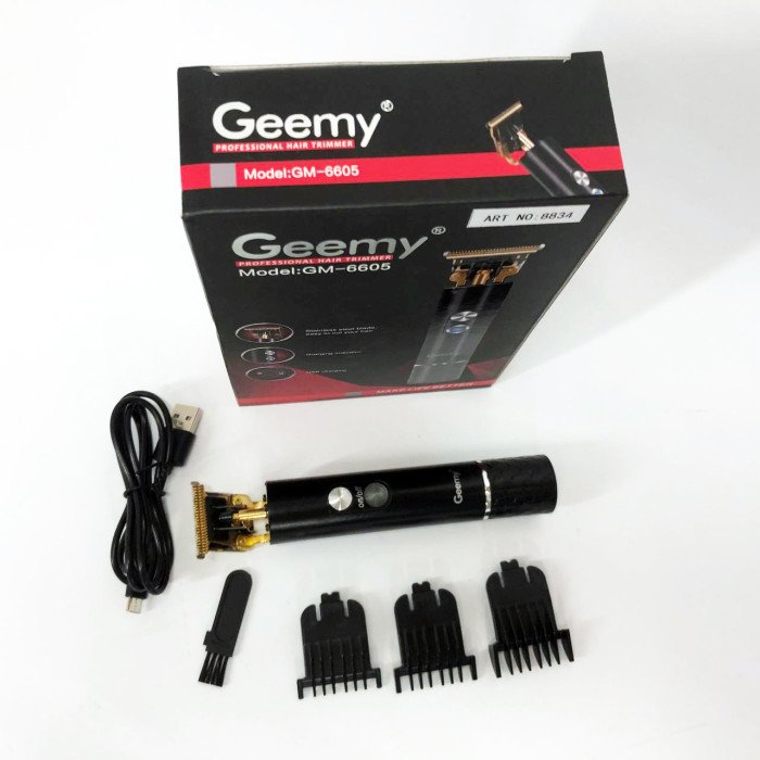 Професійна окантувальна машинка GEEMY GM-6605 для стрижки волосся, окантовки, бороди та вусів