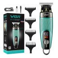 Машинка для стрижки волосся VGR V-975 тример для бороди та вусів. Колір: зелений