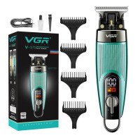 Машинка для стрижки волосся VGR V-975 тример для бороди та вусів. Колір: зелений