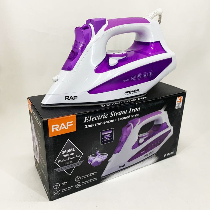 Праска з керамічною підошвою RAF R.1233 потужність 2200Вт 320 мл purple