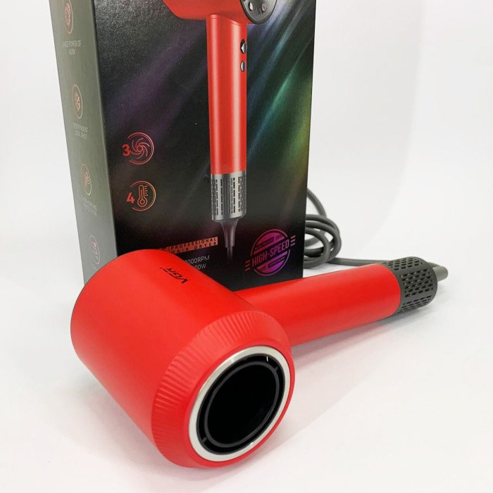 Фен професійний VGR V-445 RED, 3 рівні обдування, 4 рівні температури, 1600 Вт