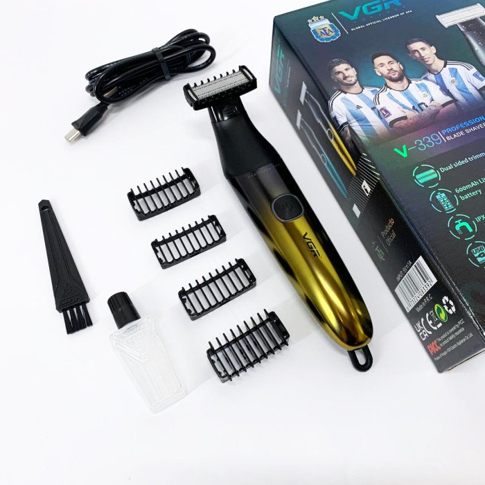 Бритва-триммер для стрижки бороди та вусів VGR V-339 GOLD