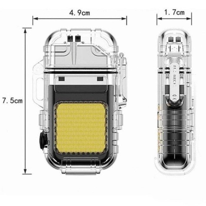 Запальничка спіральна водонепроникна електронна з LED ліхтариком та зарядкою від USB
