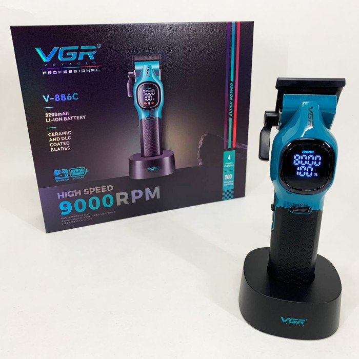 Машинка для стрижки акумуляторна VGR V-886C BLUE