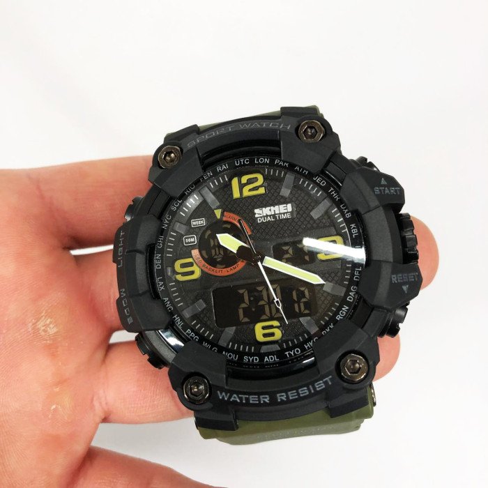 Годинник наручний чоловічий SKMEI 1520AG ARMY GREEN, військовий чоловічий наручний годинник зелений. Колір: зелений