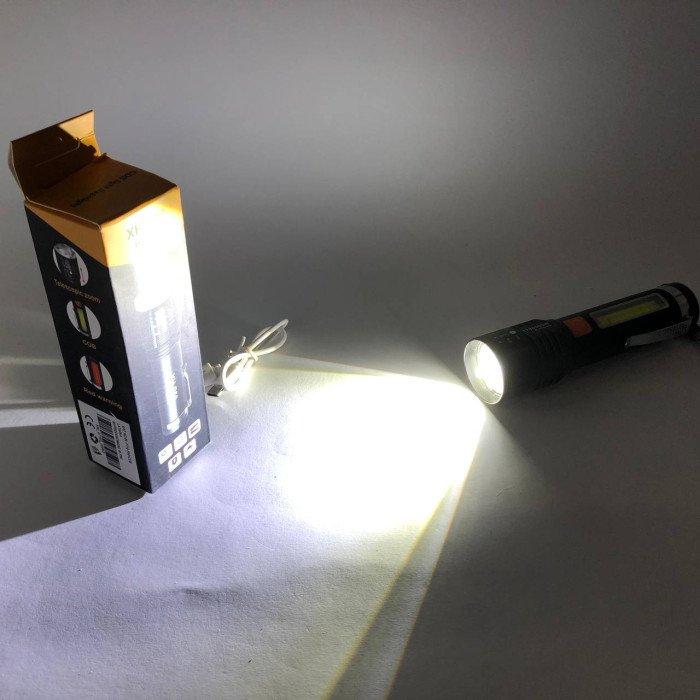 Ліхтар акумуляторний Bailong BL-P716-P50+COB white+red, Портативний світлодіодний ліхтар із зарядкою