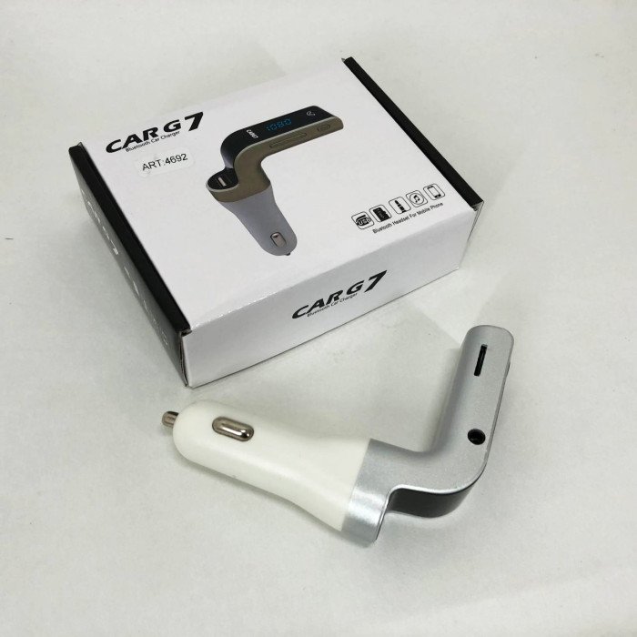 Модулятор FM MOD G7 Bluetooth, Bluetooth модулятор в машину, Фм модулятор блютуз в машину. Колір: сірий