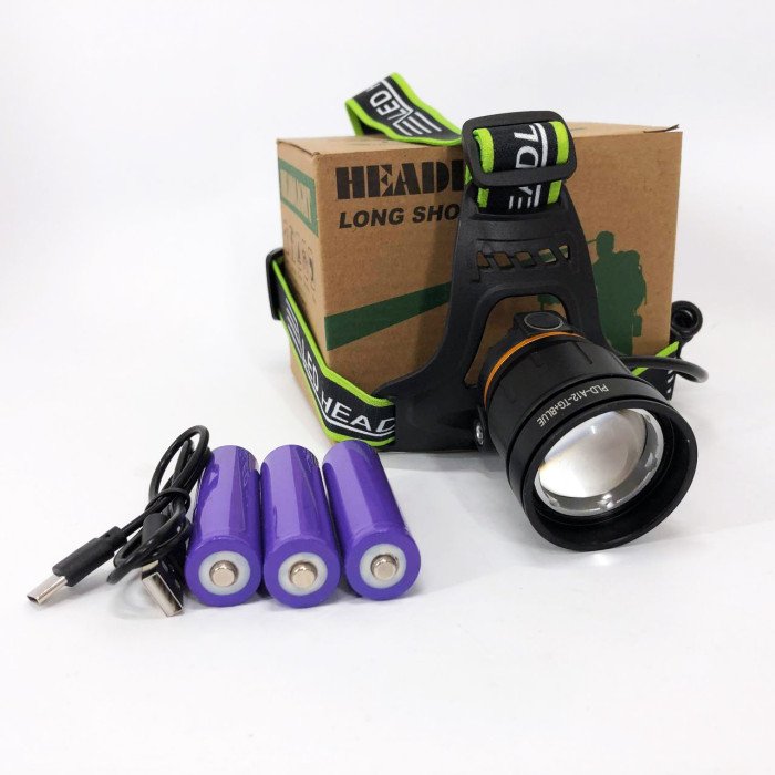 Ліхтарик налобний PLD-A12-2PM10-2TG (WHITE+UV), Ліхтар акумуляторний для риболовлі, Ліхтарик налобний потужний