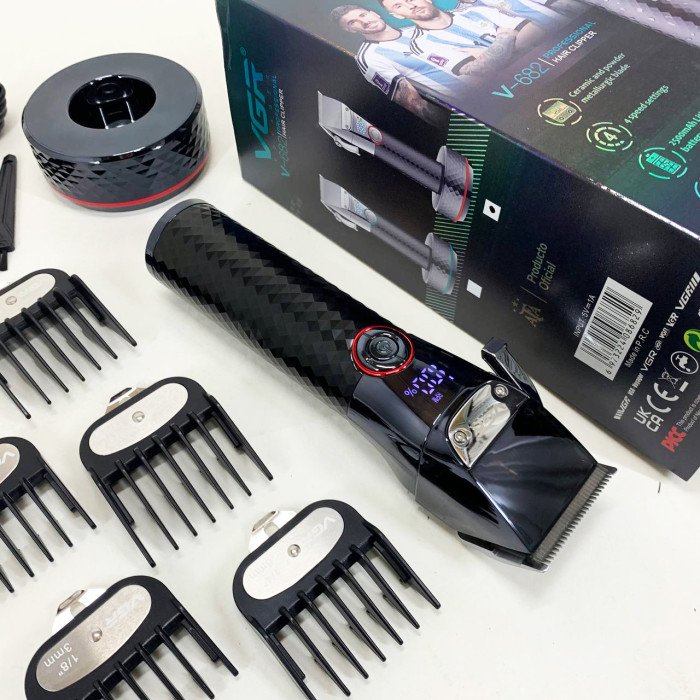 Професійна бездротова машинка для стрижки VGR V-682 RED тример для волосся