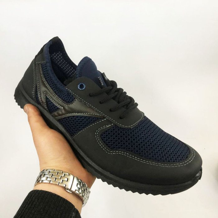 Текстильні кросовки сіткою 41 розмір. літні кросівки під джинси для чоловіків. Модель 91464. Колір: синій