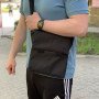 Чоловіча сумка чорна тканинна, Чоловіча сумка через плече шкіра, Сумка для прихованого носіння пістолета