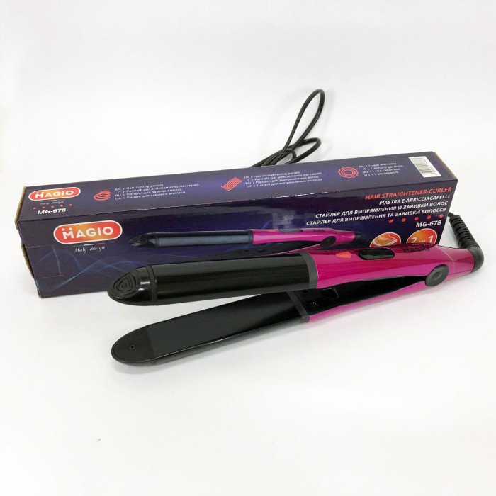 Щипці плойка-випрямляч MAGIO MG-678, Випрямляч для волосся 2в1, Гофре плойка прасок для волосся