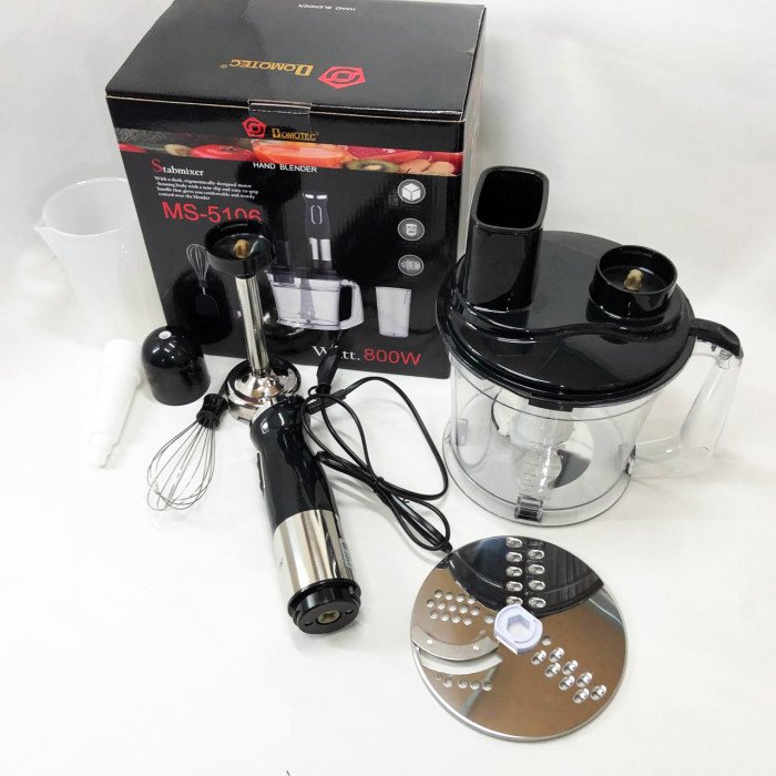 Блендер заглибний багатофункціональний 5-в-1 Domotec MS-5106 800 W, Портативний блендер подрібнювач