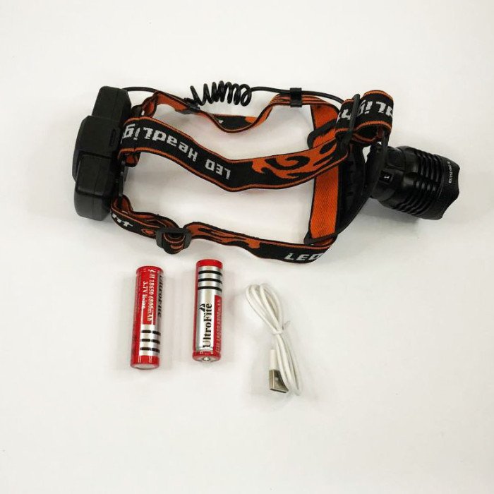 Ліхтар налобний Police BL-2189 T6 (MicroUSB), універсальний, з оптичним зумом, водонепроникний ліхтар