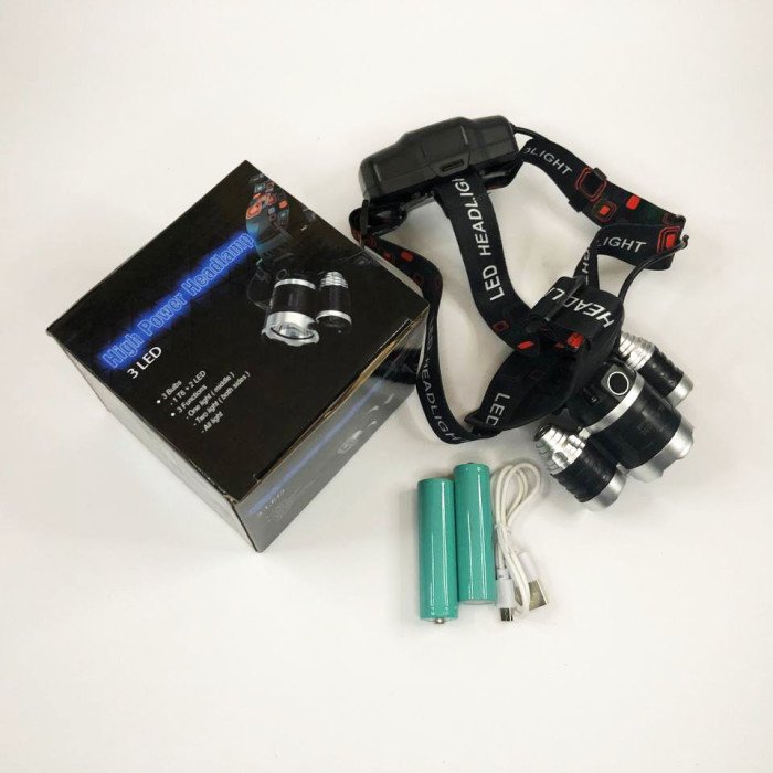 Ліхтар Police 3000-T6+2XPE (2х18650, 5 режимів, Zoom, 1500 люмен), Налобний ліхтар з лінзою