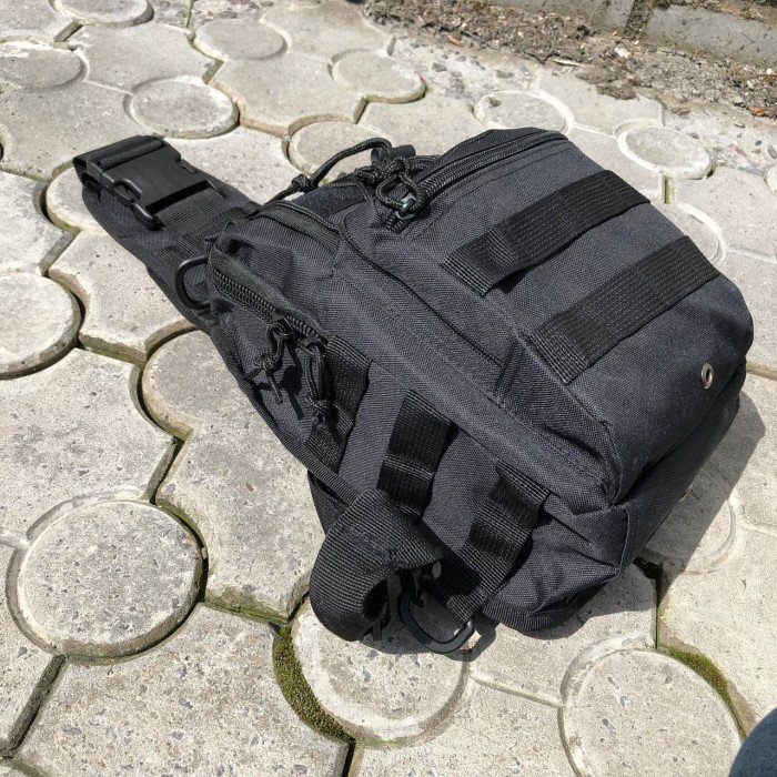 Рюкзак для військовослужбовців, Чорна сумка нагрудна тактична, Чоловіча тактична сумка барсетка