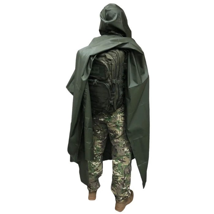 Дощовик пончо хакі, Армійський дощовик пончо, Пончо водонепроникне, Пончо-тент