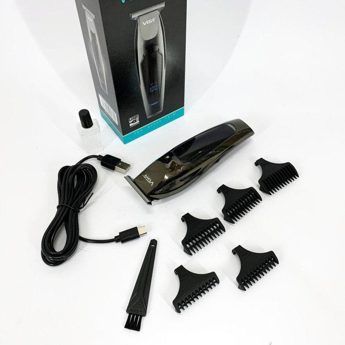 Машинка для стрижки волосся VGR V-070 Тример акумуляторний з USB та індикатором зарядки