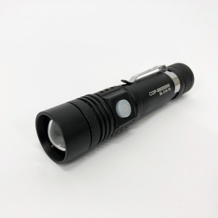 Тактичний ліхтар Bailong BL-518/8518-T6 3 режими роботи zoom з/в microUSB кейс, кишеньковий міні ліхтар