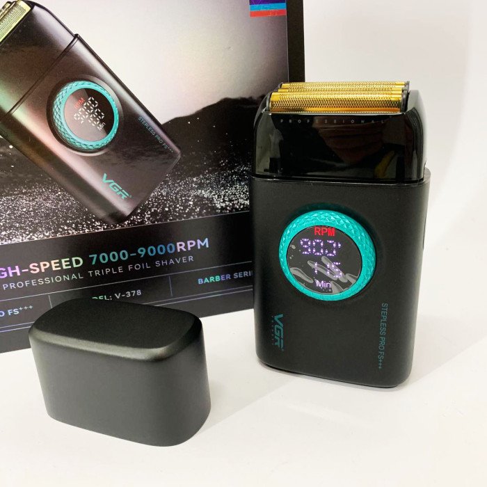 Електробритва VGR V-378 BLACK шейвер, подвійне лезо, регулювання потужності 7000-9000 RPM. Колір: чорний