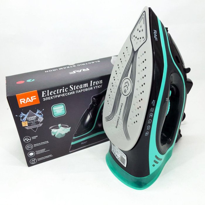 Праска парова RAF R.1250 з керамічною підошвою та функцією самоочищення 2200 Вт. Колір: синій