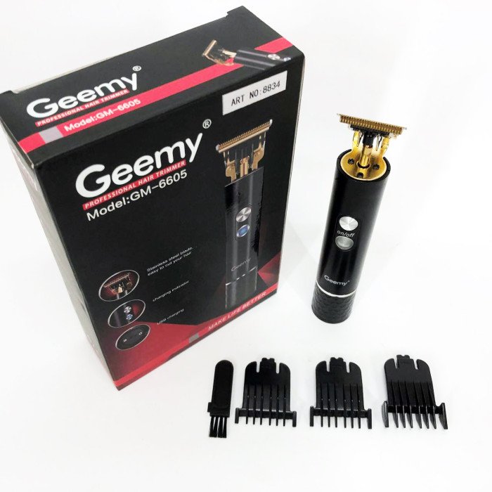 Професійна окантувальна машинка GEEMY GM-6605 для стрижки волосся, окантовки, бороди та вусів
