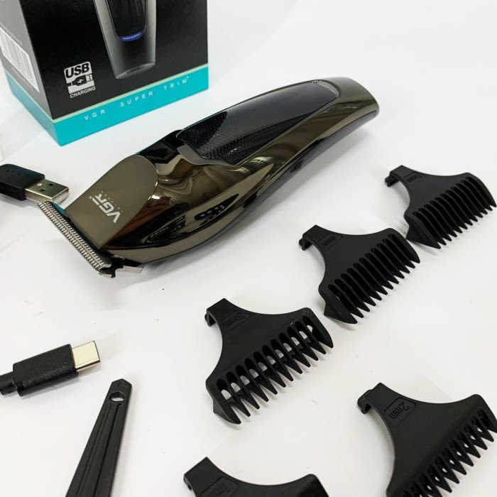 Машинка для стрижки волосся VGR V-070 Тример акумуляторний з USB та індикатором зарядки