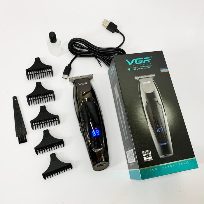 Машинка для стрижки волосся VGR V-070 Тример акумуляторний з USB та індикатором зарядки