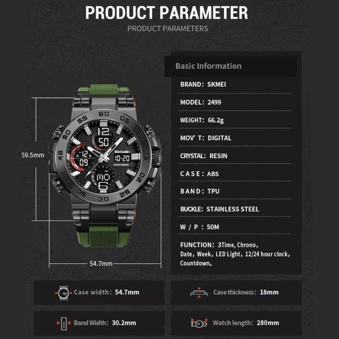 Годинник наручний чоловічий SKMEI 2499AG