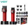 Набір VGR 2 в 1 V-001 V-977 RED, акумуляторна машинка для стрижки та триммер. Колір: червоний