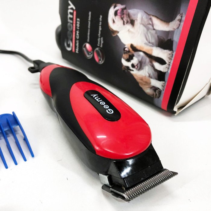 Машинка Gemei GM-1023 для стрижки тварин з 4 насадками для будь-якого типу вовни + ножиці та гребінець