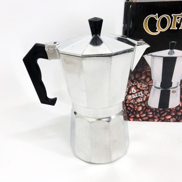 Кавоварка гейзерна з нержавіючої сталі UNIQUE UN-1912 270 мл, Гейзерна кавоварка 3 чашки