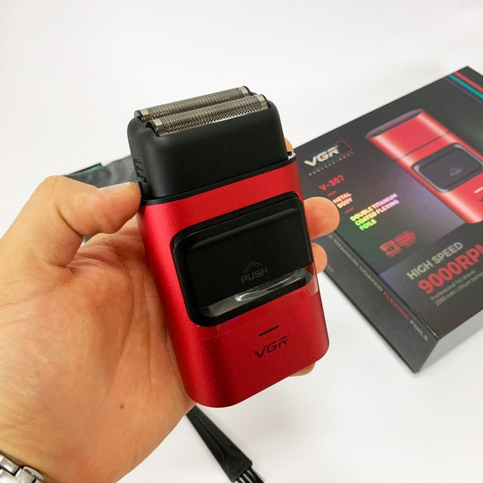 Електробритва-шейвер для бороди та обличчя VGR V-307 RED металевий корпус