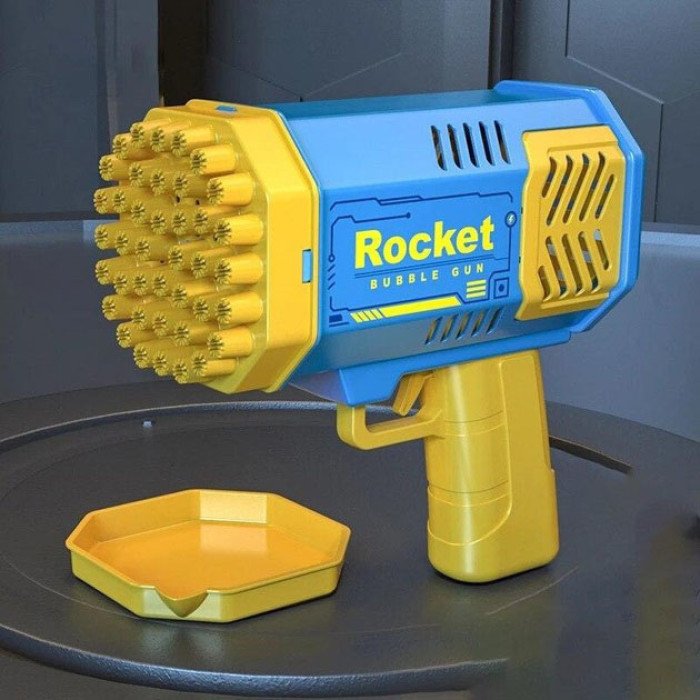 Дитячий пістолет мильні бульки Rocket Bubble Gun 15,8 см автоматичний. Колір: жовтий