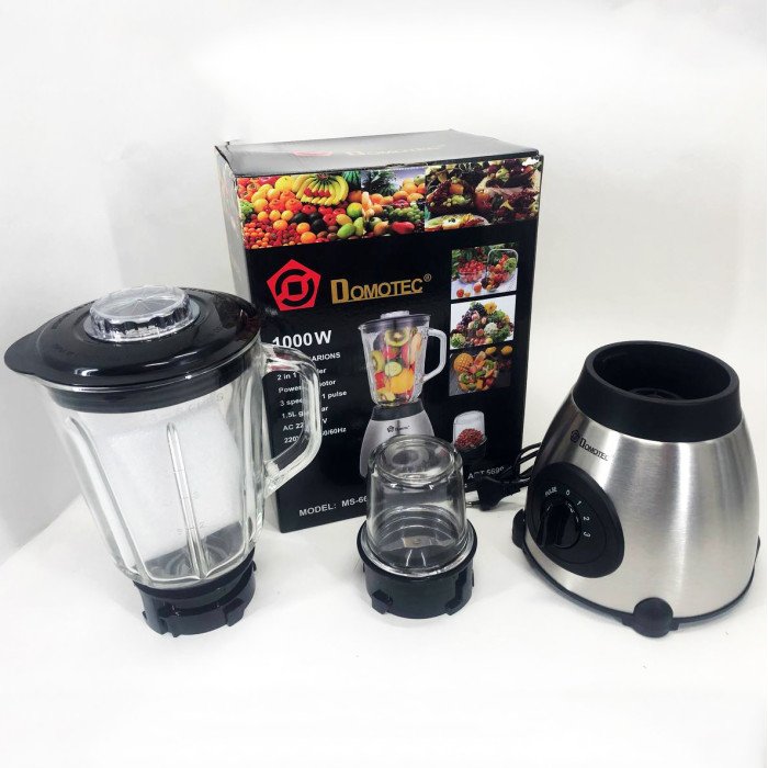 Блендер Domotec MS-6609/5699 з кавомолкою стаціонарний на 1.5л 1000 Вт, блендер для смузі, електричний