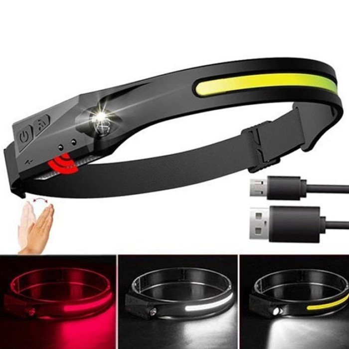 Ліхтар налобний BL-W689/G28-LM+COB, сенсорний, Li-ion акумулятор, світлодіодний ліхтар на лоб