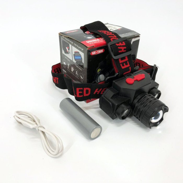 Ліхтар налобний Bailong BL-1805 COB XPE акумуляторний, ліхтар на голову для риболовлі, надійний налобний