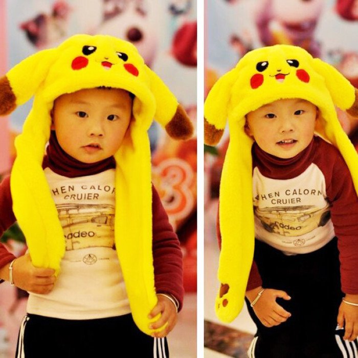 Карнавальна шапка з підсвічуванням: Пікачу з вухами, які піднімаються