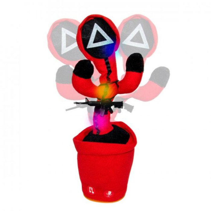 Інтерактивна дитяча іграшка танцюючий кактус Гра в кальмара співає танцює світиться на акумуляторі