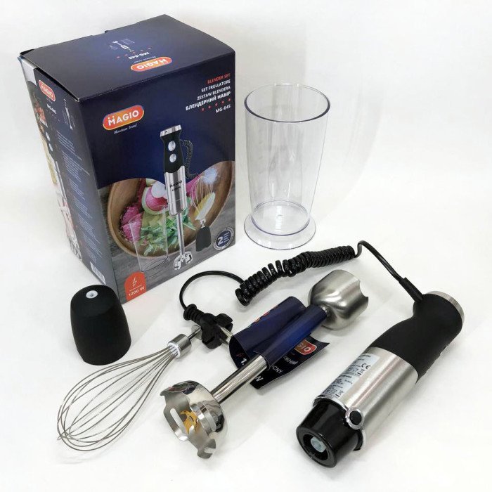 Блендер занурювальний 3в1 Magio MG-645 1200 Вт, міксер блендер ручний, блендер для молочних коктейлів