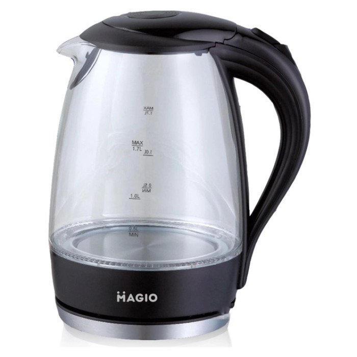 Чайник прозорий з підсвічуванням MAGIO MG-501, маленький електрочайник, гарний електричний чайник