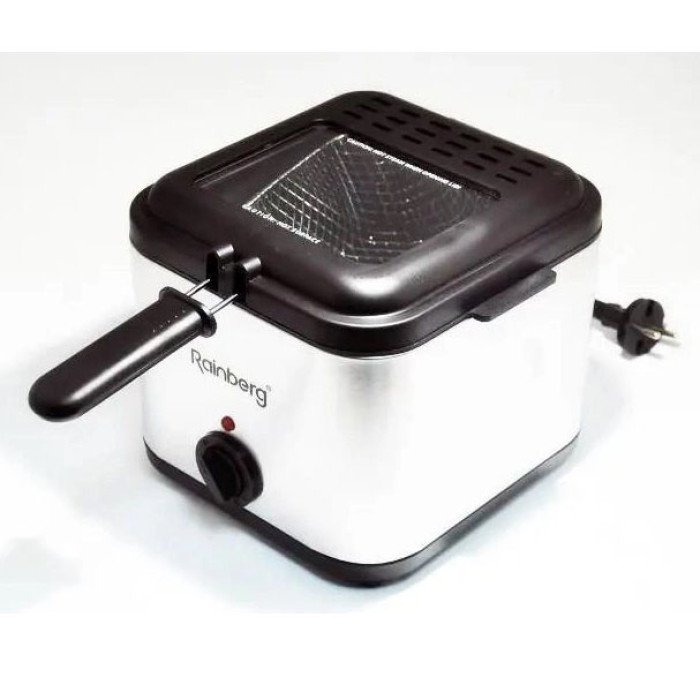 Фритюрниця для дому Rainberg RB-2219 з терморегулятором та знімною чашею електрофритюрниця міні фритюрниця