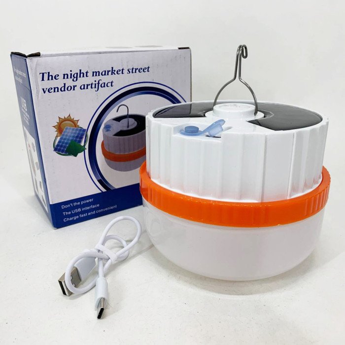 Світлодіодний ліхтар кемпінг на сонячній батареї T2-SMD, АКБ Li-Ion, ЗУ Тype-C