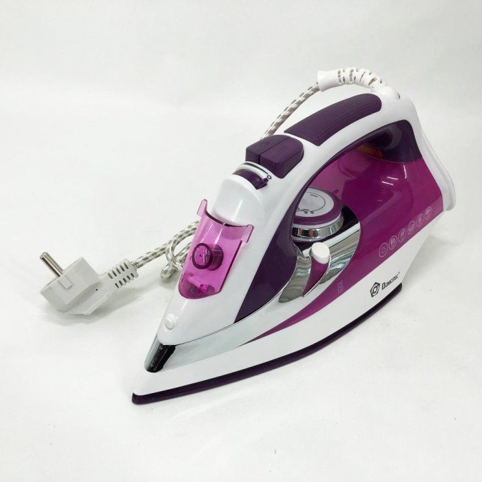 Праска Domotec MS 2201 2800W керамічна підошва, Професійна парова праска. Колір: фіолетовий