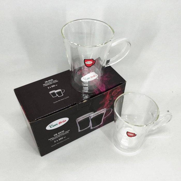 Набір кухлів з подвійним дном Con Brio CB-8535-2 350 мл 2 шт, чайні чашки з подвійним дном