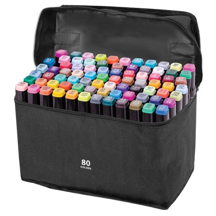Набір двосторонніх маркерів sketch 80шт, Скетч-маркери для малювання, Фломастери тач Художній