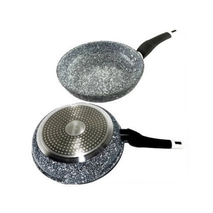 Сковорода UNIQUE UN-5102 20 см без кришки, світлий граніт. Антипригарна з бакелітовою ручкою